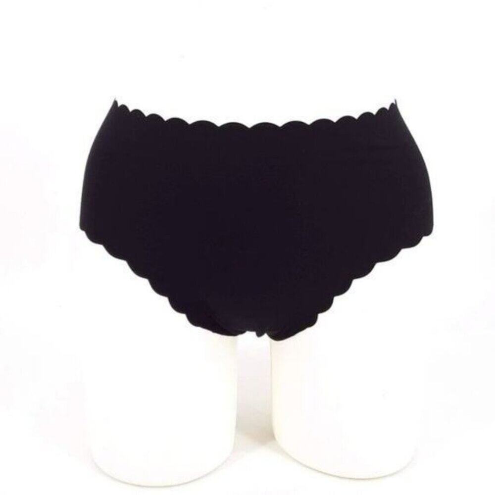 Victoria's Secret Hi cut Brief Thong Women's Size XL Black NEW Scallop Edge